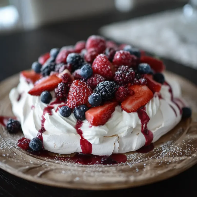 Boozy Berry Pavlova