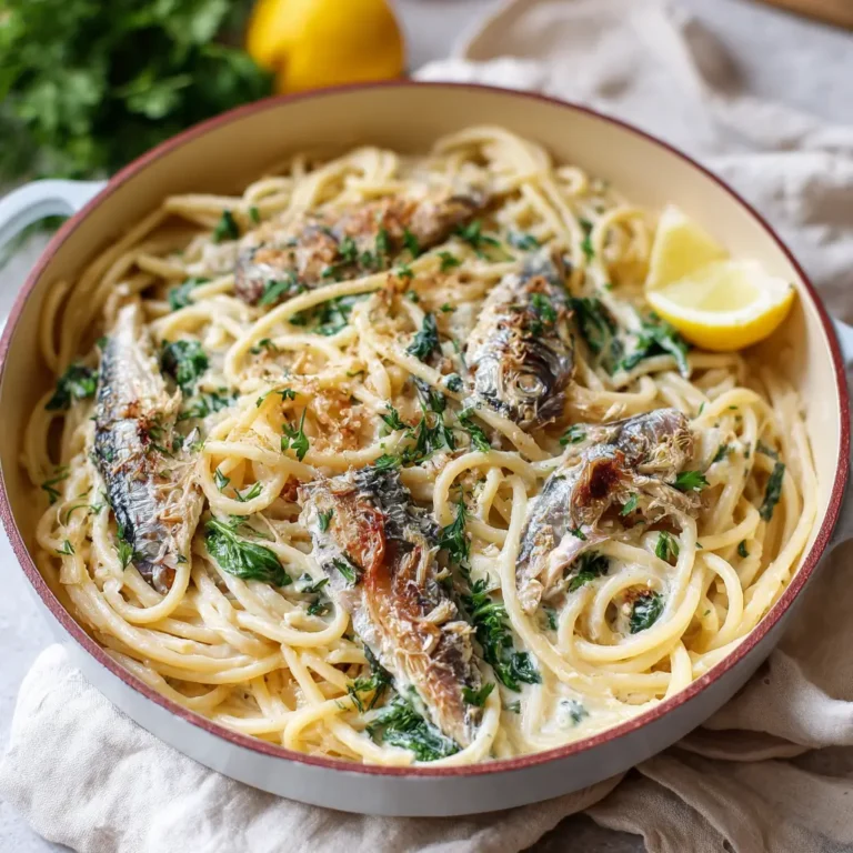 Creamy sardine pasta