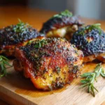 Crispy skin chicken thighs