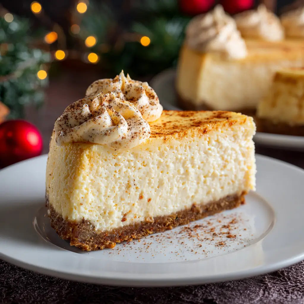 Spiked Eggnog Cheesecake