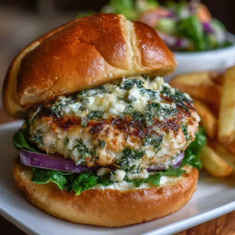 Spinach Feta Chicken Burgers
