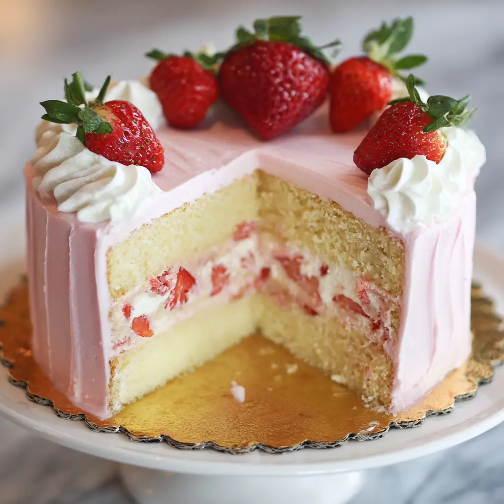 Strawberry Champagne Cake