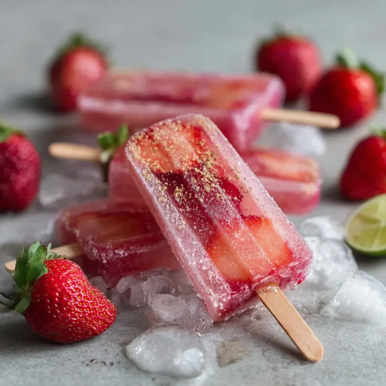 Strawberry Rosé Popsicles