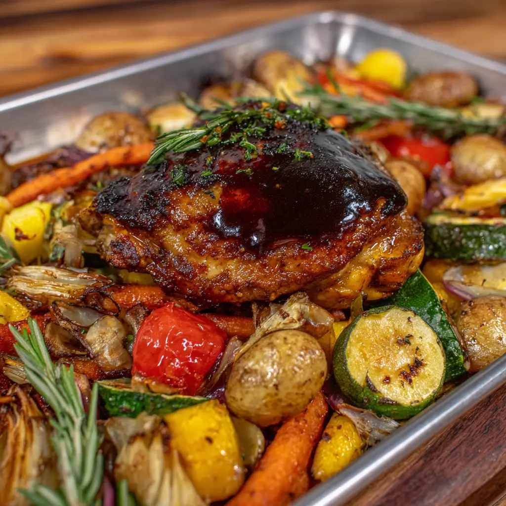 Balsamic Glazed Chicken with Roasted Vegetables