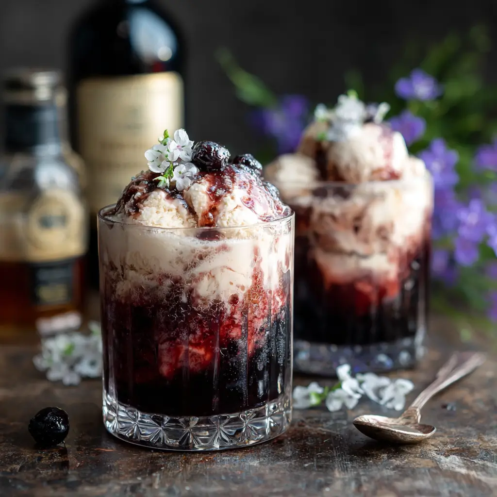 Black Rose Float (bourbon + ice cream)