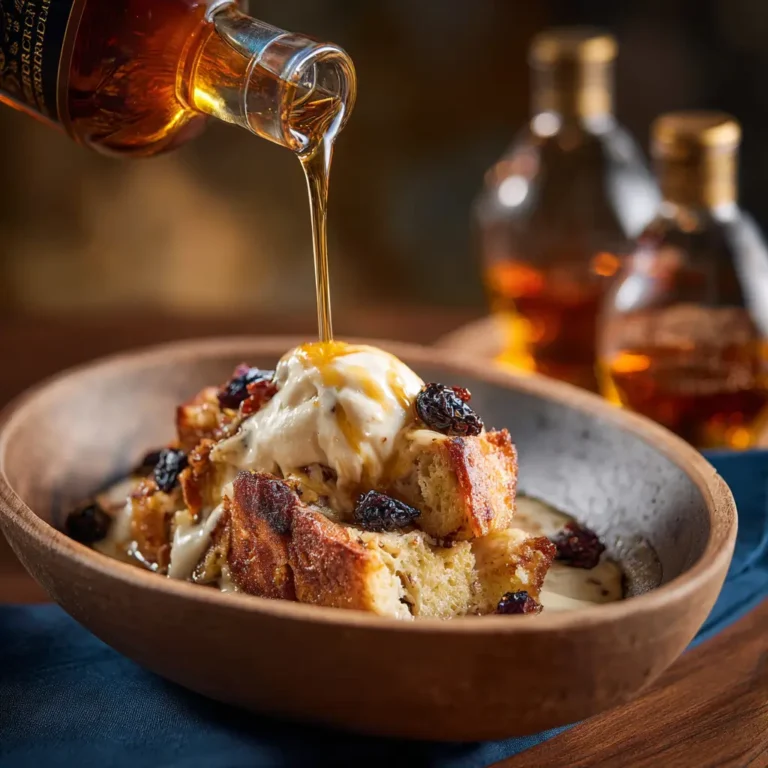 Bread and Butter Pudding with Bourbon Crème