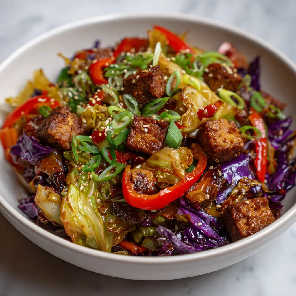 Cabbage Stir Fry with Tempeh