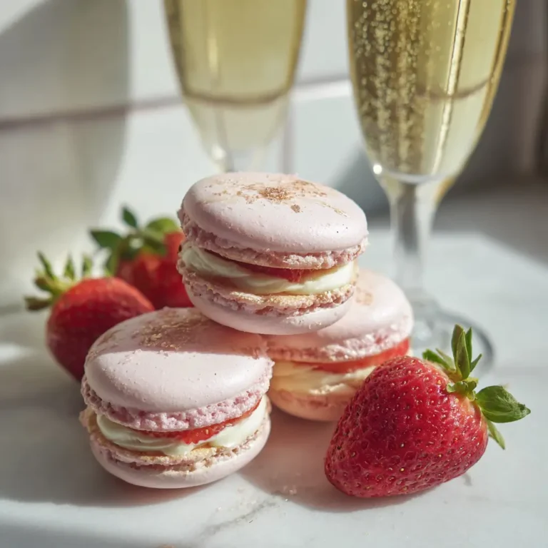 Champagne & Strawberry Macarons