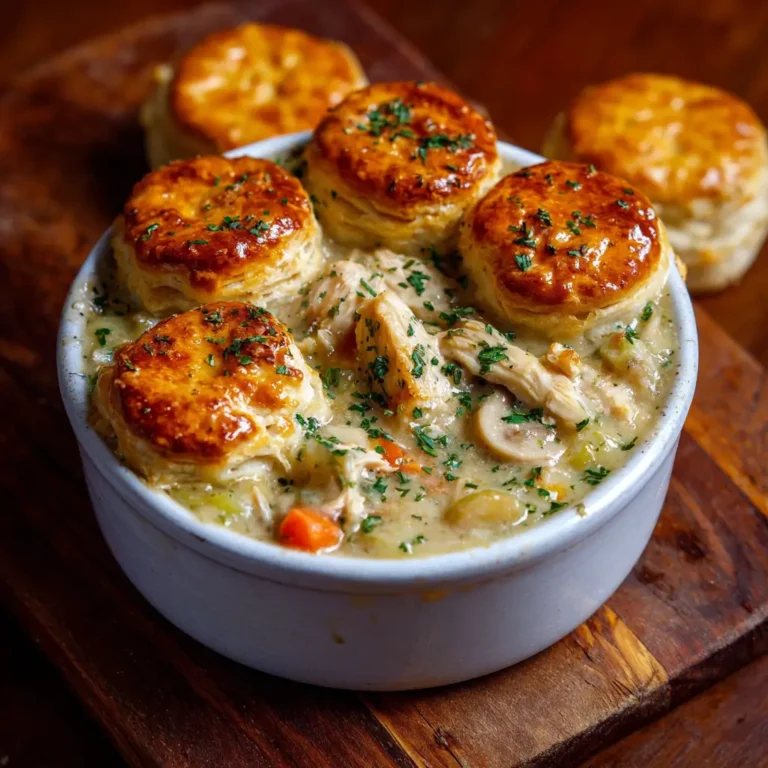 Chicken and biscuit pot pies