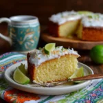 Coconut Cake with Lime‑Tequila Simple Syrup