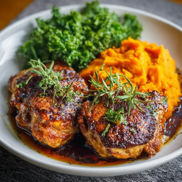Crispy Baked Chicken Thighs with Sweet Potato