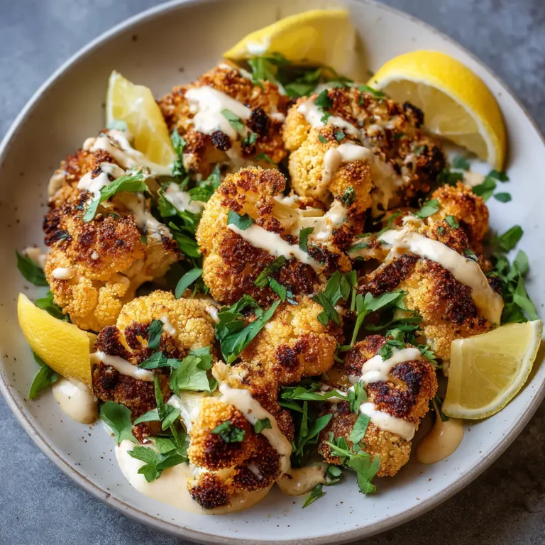 Crispy Cauliflower with Lemon Tahini Sauce