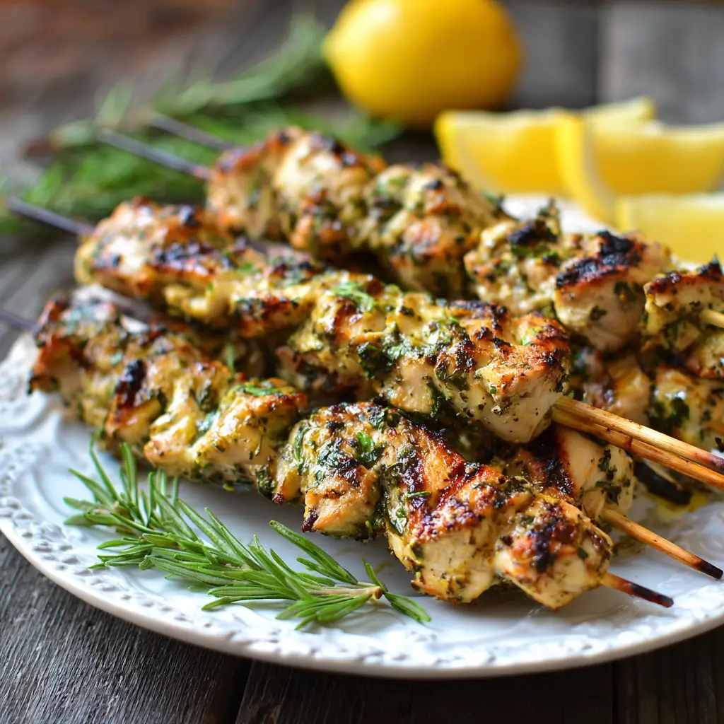 Grilled Lemon Herb Chicken Skewers
