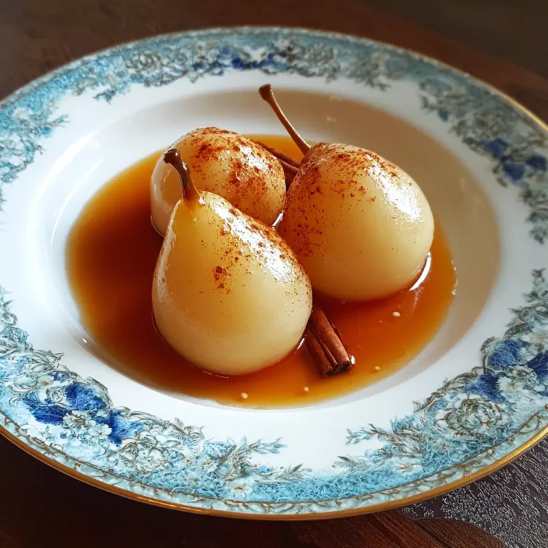 Pears Poached in Poitín Sauce