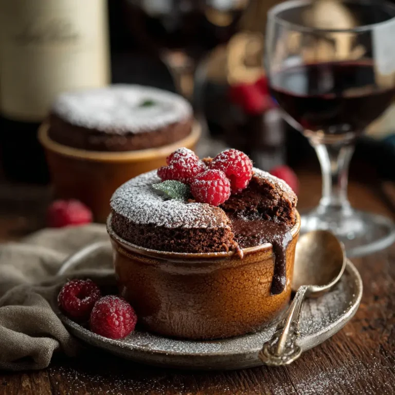 Red Wine Chocolate Soufflé