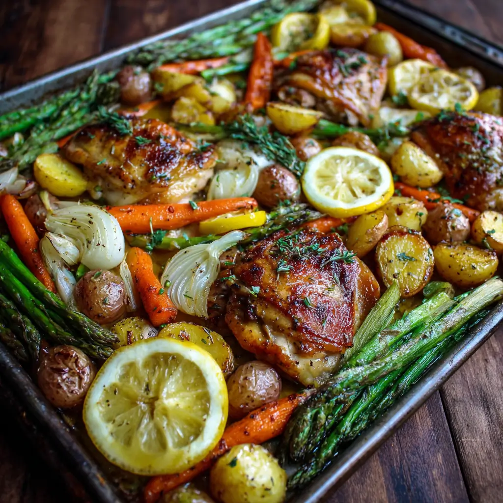 Sheet Pan Lemon Garlic Chicken & Veggies
