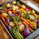 Sheet pan roasted vegetables & protein