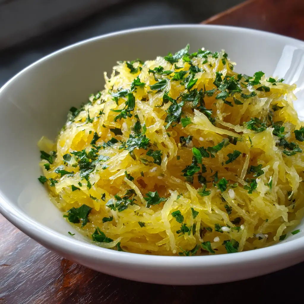 Spaghetti Squash with Garlic & Herb Sauce