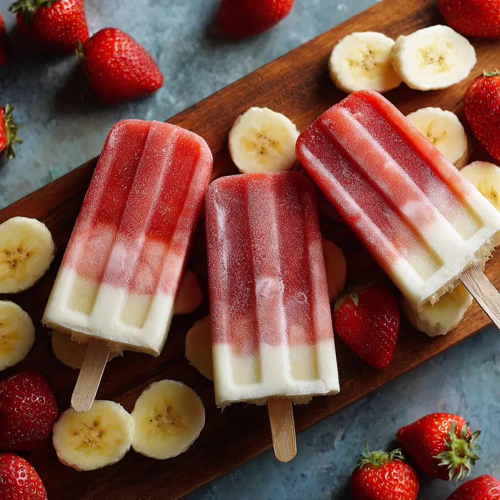 Strawberry‑Banana Daiquiri Ice Pops