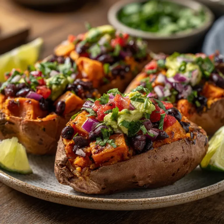 Stuffed Sweet Potatoes with Black Beans & Avocado