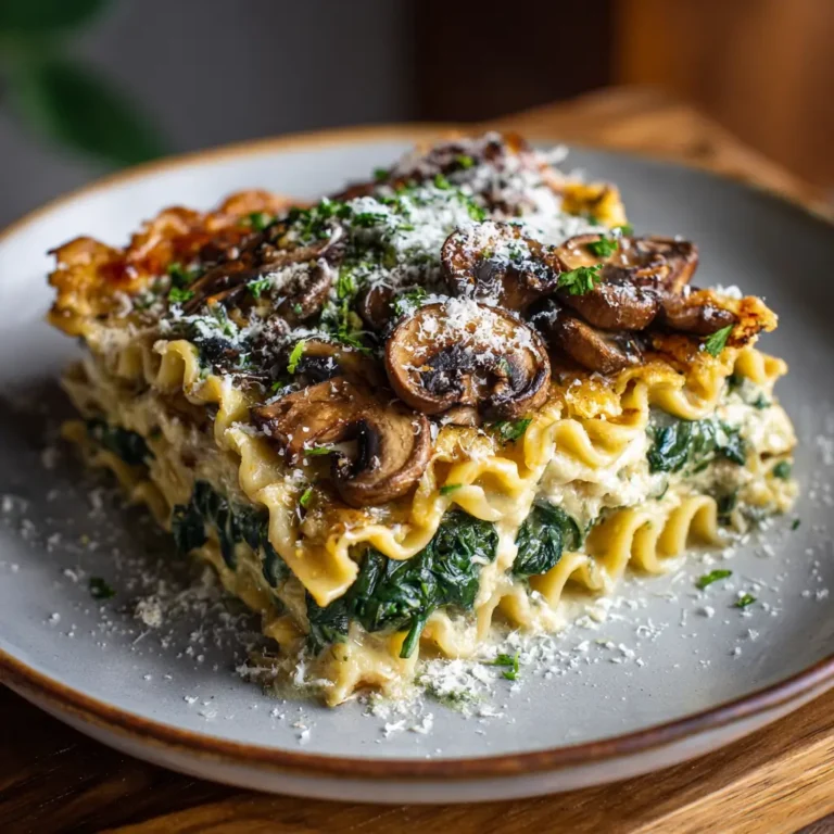 Vegan Mushroom & Spinach Lasagna