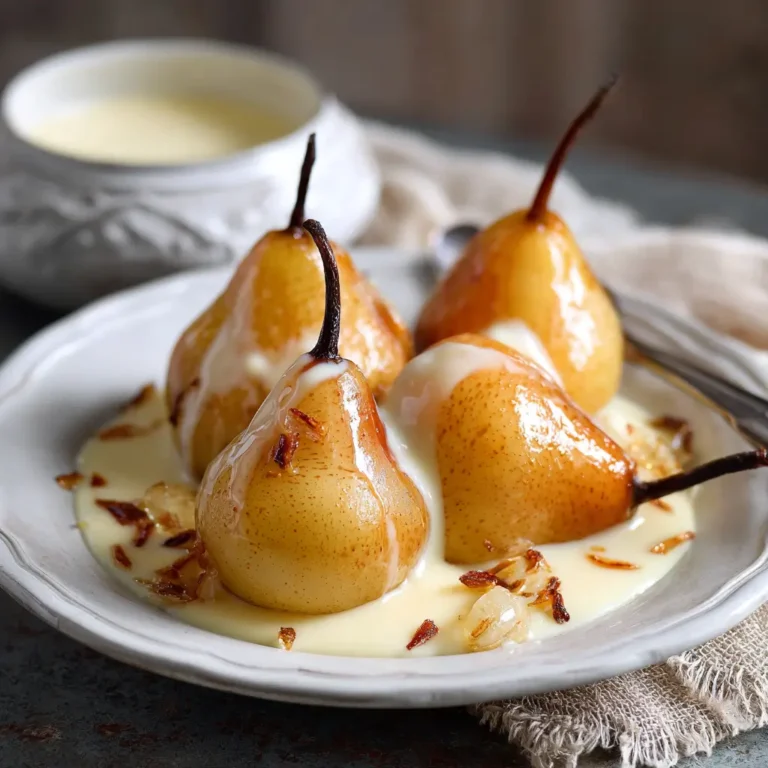 Wine‑Poached Pears with Crème Anglaise