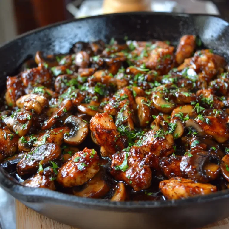 Balsamic Glazed Mushroom & Chicken Skillet