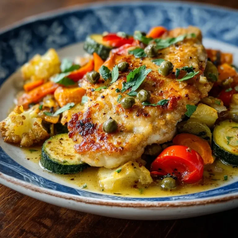 Chicken Piccata with Roasted Vegetables