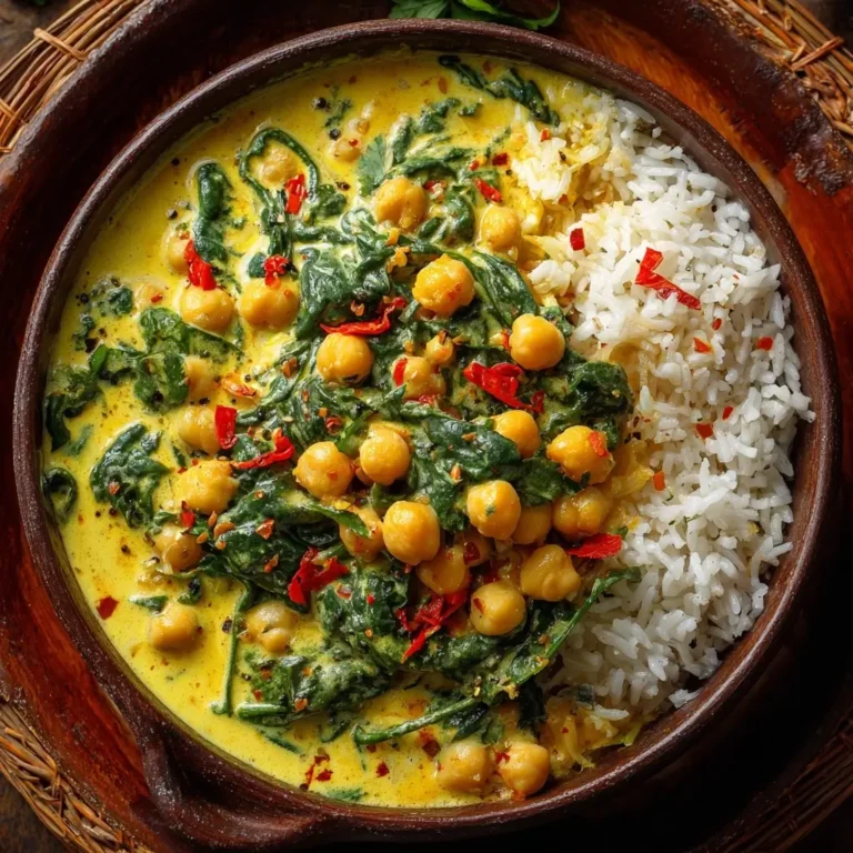Chickpea & Spinach Curry with Coconut Milk
