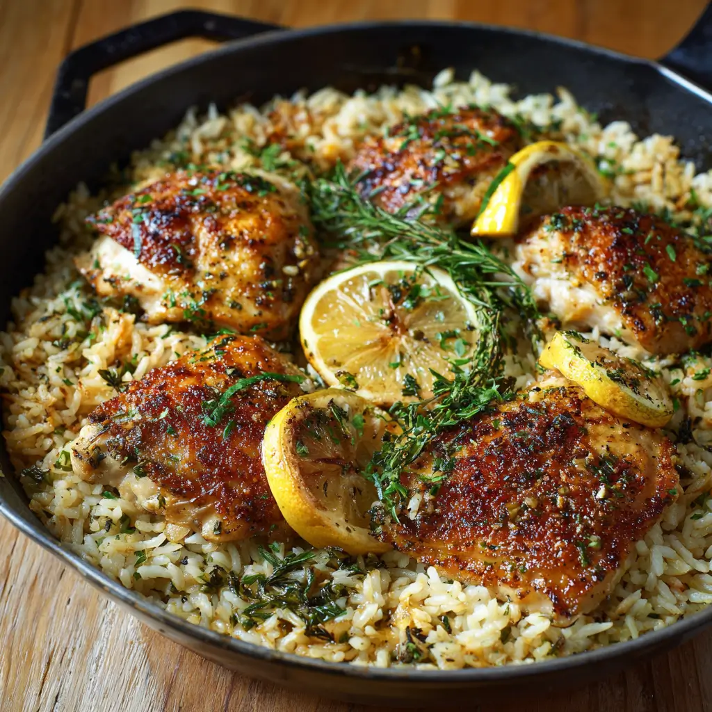 One-Pan Lemon Herb Chicken with Rice