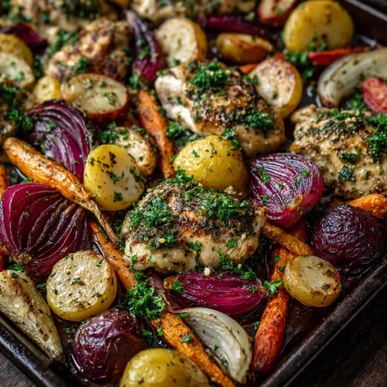 Sheet-Pan Garlic Herb Chicken with Root Vegetables