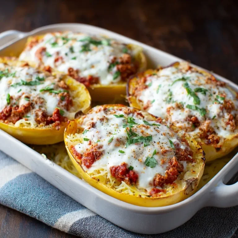 Spaghetti Squash Lasagna Boats with Ricotta