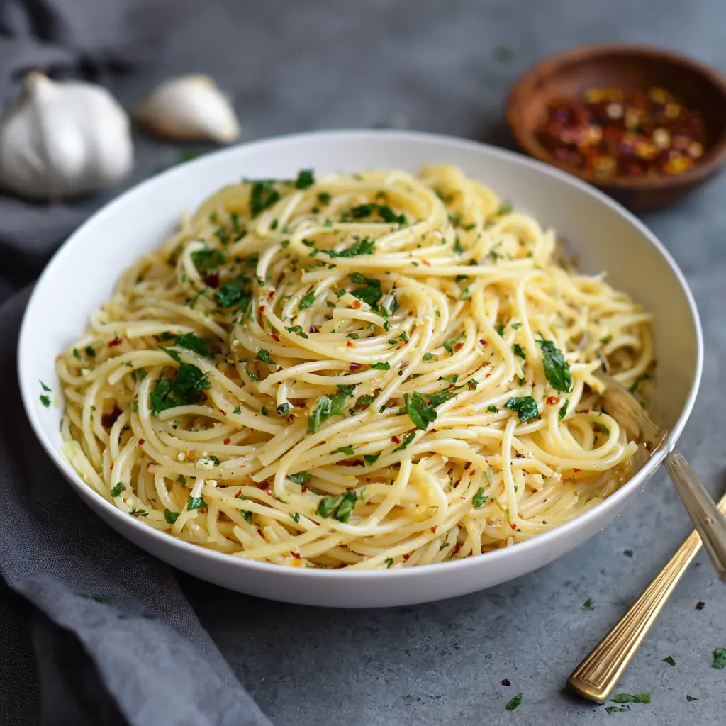 Spaghetti with Garlic & Olive Oil