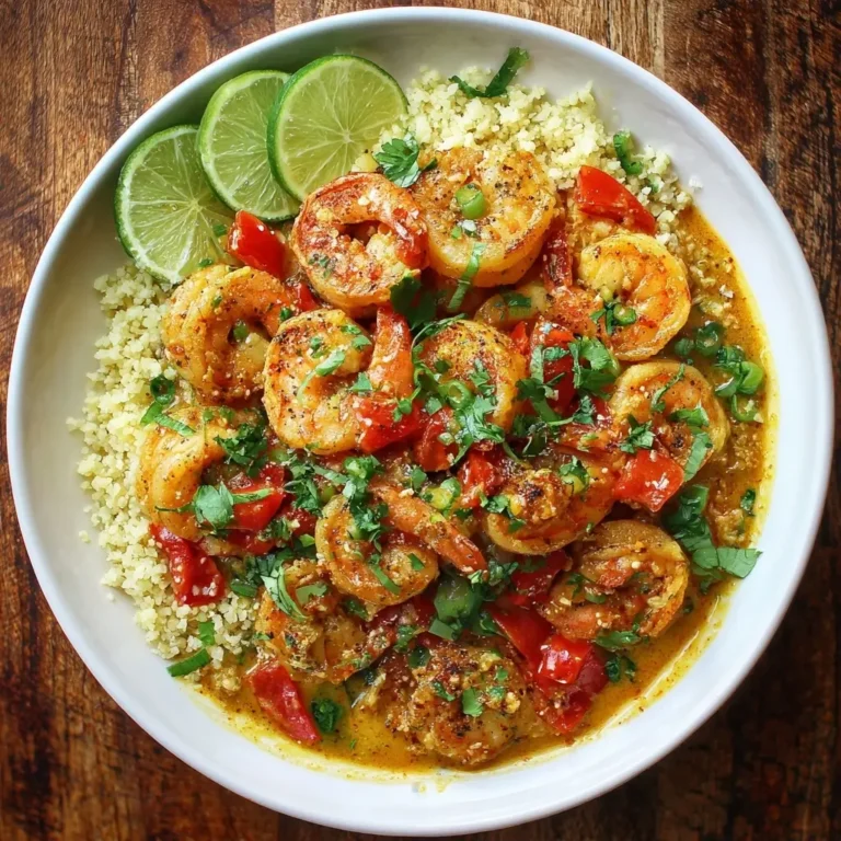 Spicy Coconut Curry Shrimp over Cauliflower Rice