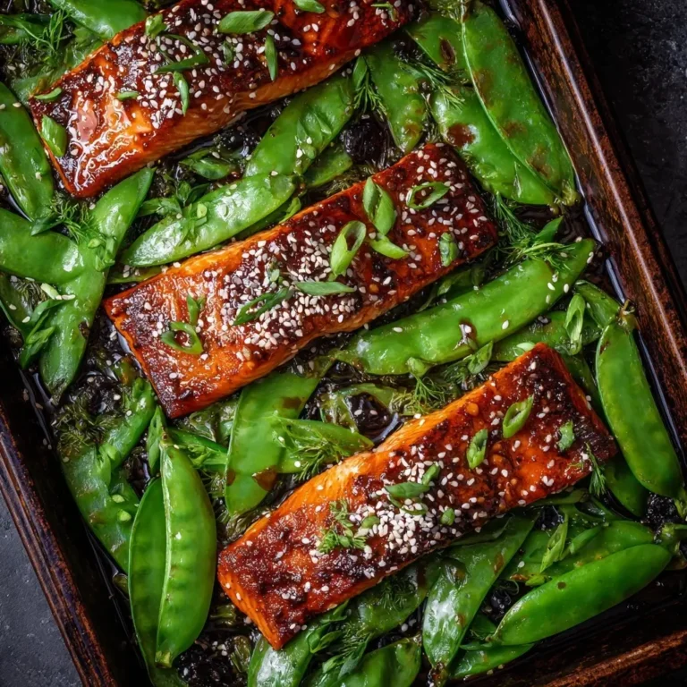 Teriyaki Glazed Salmon Sheet-Pan with Snow Peas