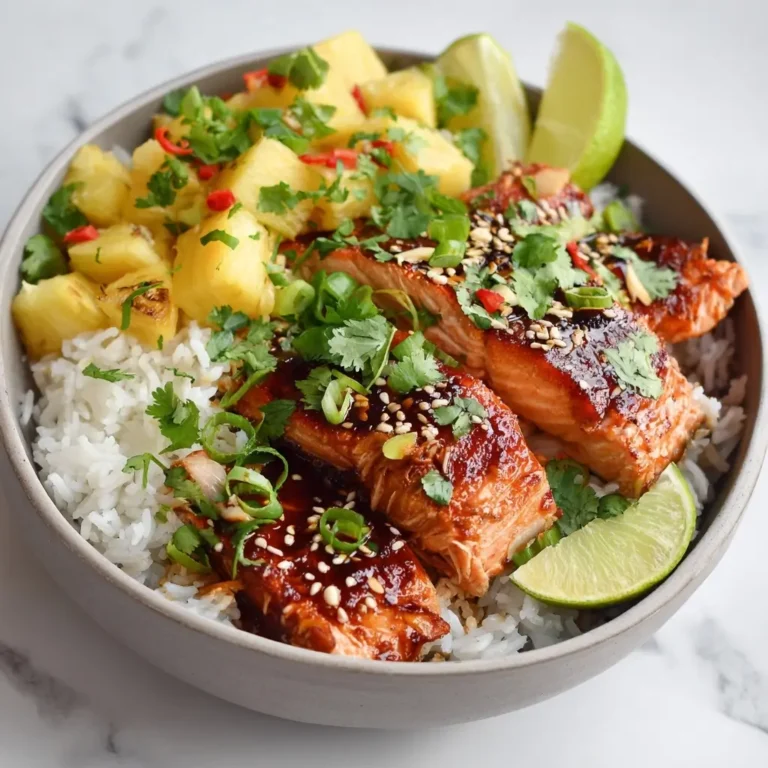 Teriyaki Salmon Bowls with Pineapple & Rice