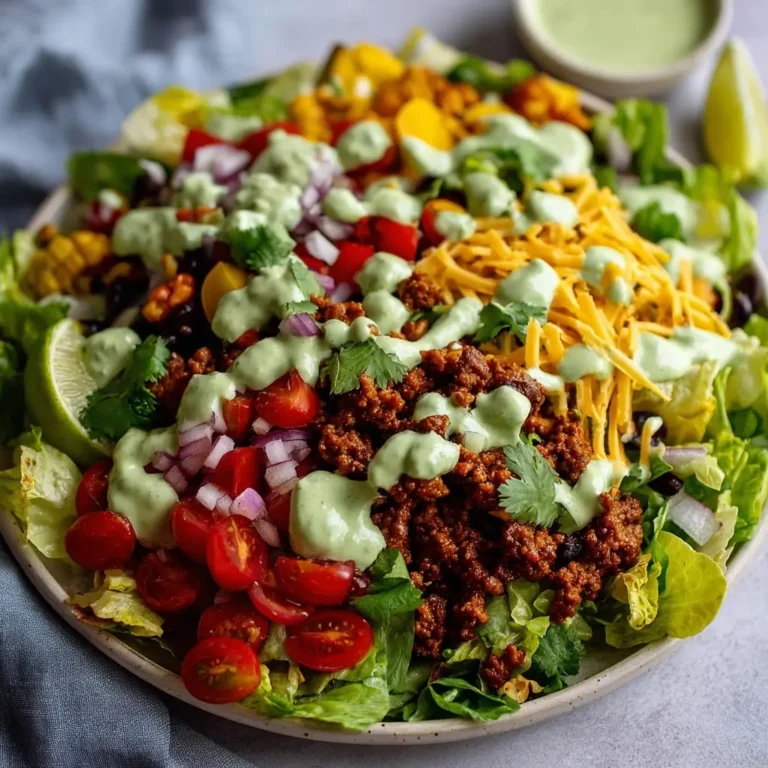 Vegan Taco Salad with Avocado Dressing