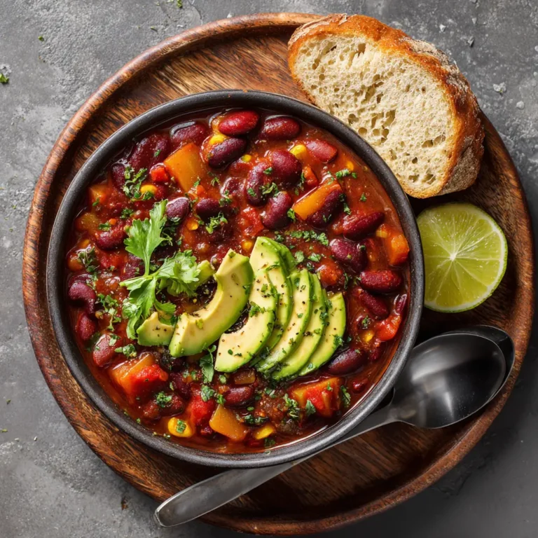 Vegetarian Chili with Avocado