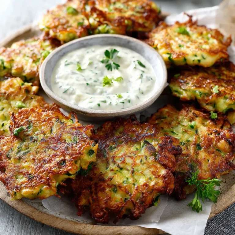 Zucchini Fritters with Tzatziki Sauce
