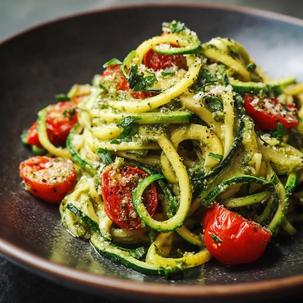 Zucchini Noodles with Creamy Pesto