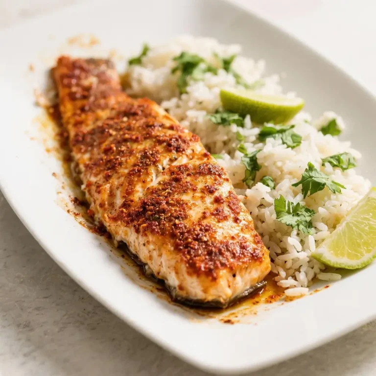 Cajun-Spiced Baked Fish with Cilantro Lime Rice