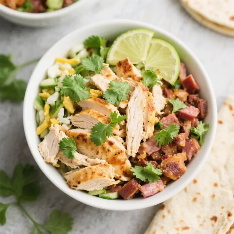 Cilantro Lime Chicken Burrito Bowls (no pork)