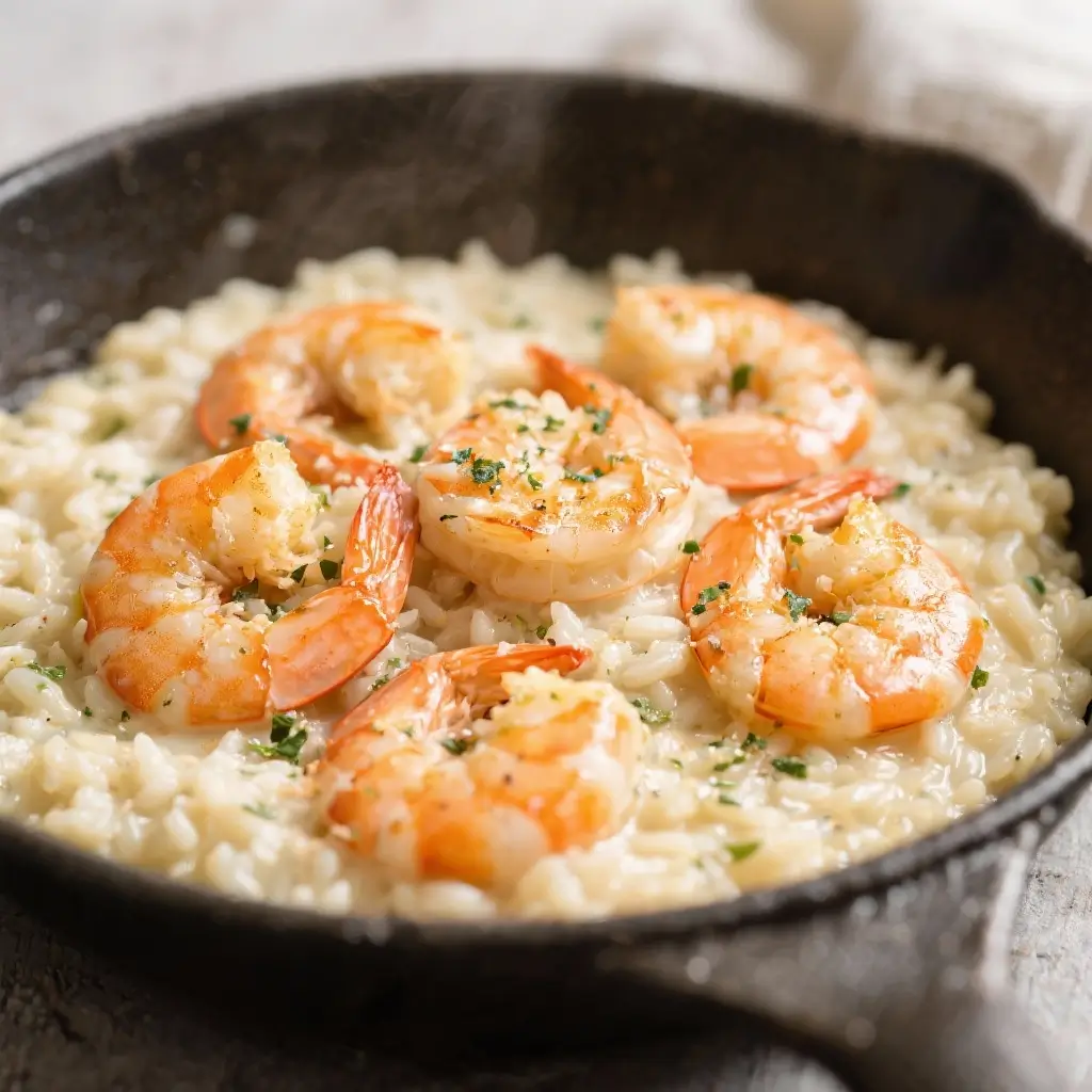 Creamy Garlic Parmesan Shrimp & Risotto