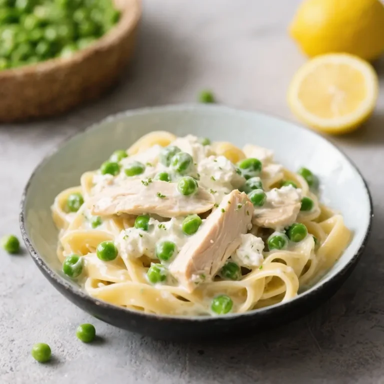 Creamy Lemon Ricotta Chicken Pasta with Peas