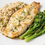 Garlic Herb Baked Tilapia with Quinoa & Broccolini