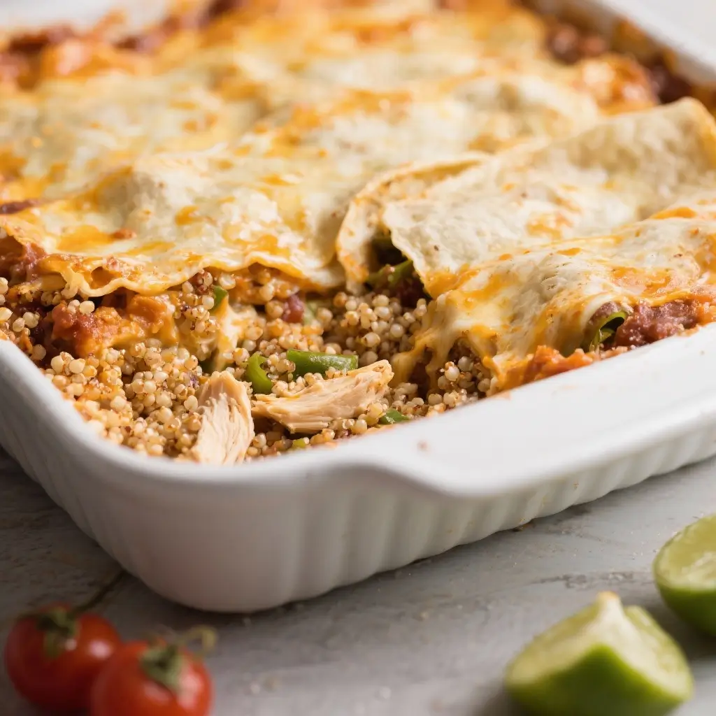 Gluten-Free Quinoa Chicken Enchilada Casserole