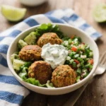 Greek Falafel Bowls with Tzatziki & Tabbouleh