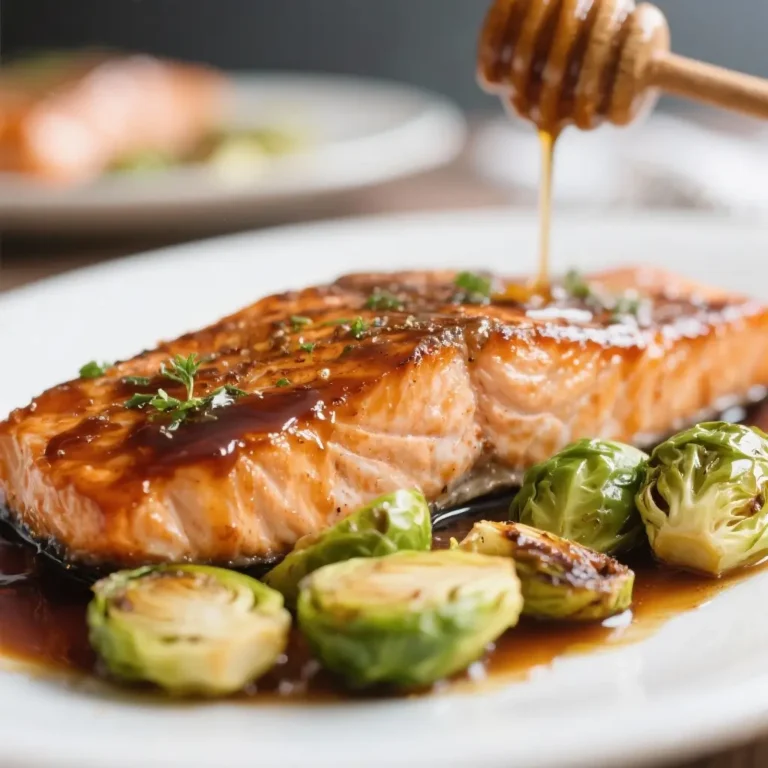 Honey Balsamic Glazed Salmon with Brussels Sprouts
