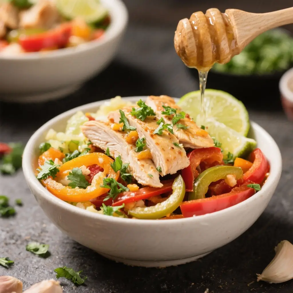 Honey Lime Cilantro Chicken Fajita Bowl