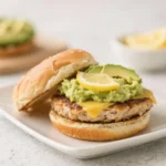Lemon Butter Turkey Burgers with Avocado Mash